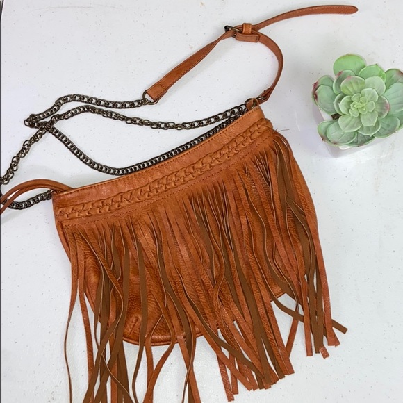 Handbags - Tan Boho Crossbody Bag With Fringe